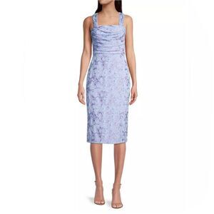 Aidan Mattox Metallic Floral Jacquard Dress size 2